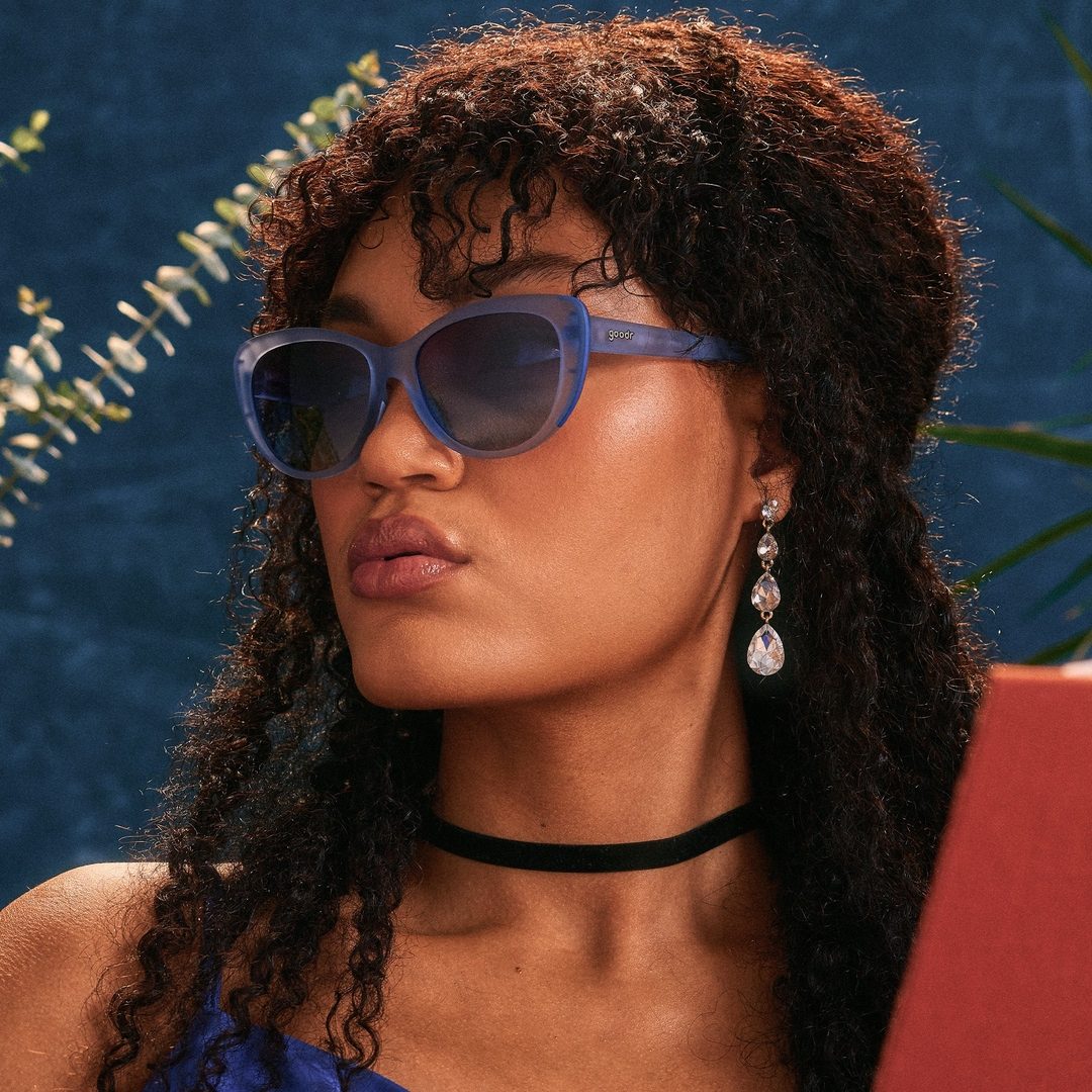 "Spin Me In Sapphire" Glam G Polarized Sunglasses Goodr