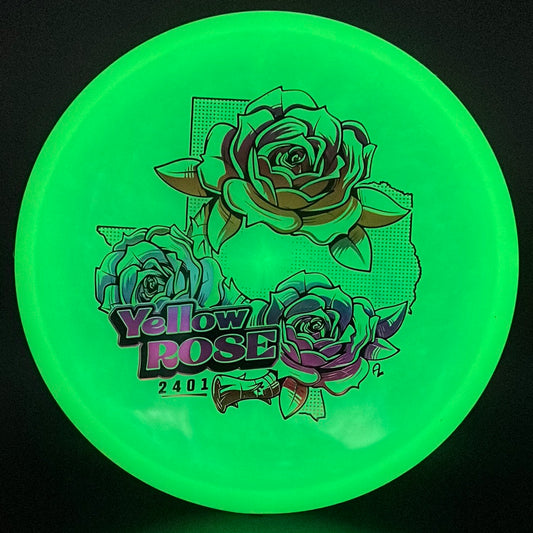 Alpha Glow Yellow Rose - First Run Lone Star Discs