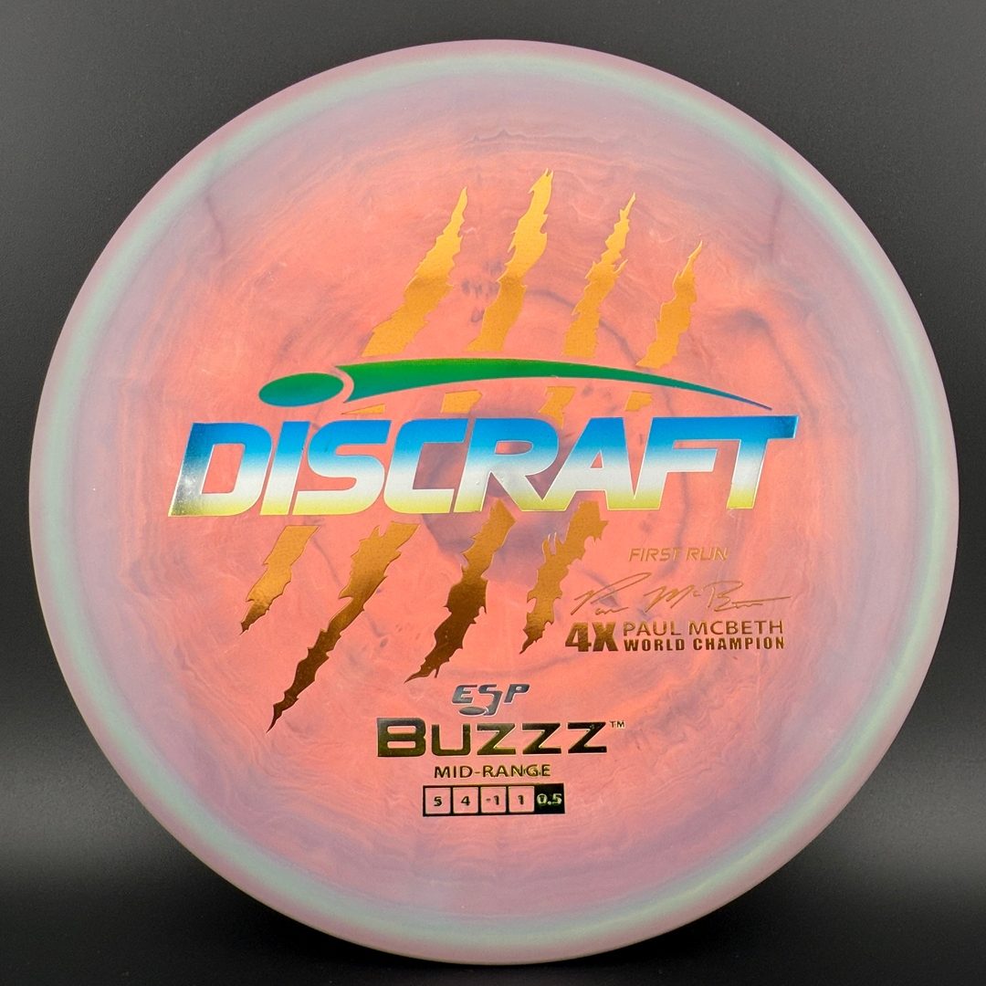 Swirly ESP Buzzz (First Run) - Paul McBeth 4x Claws - Salmon Grape