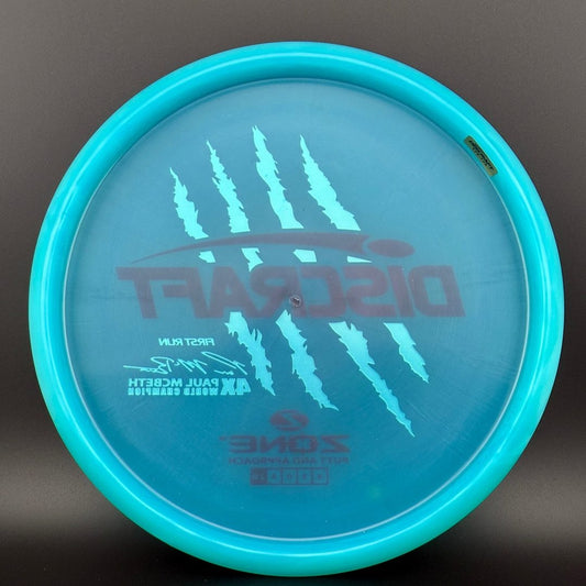 Z Zone First Run - Paul McBeth 4X Claws - Aqua Wonderbread Discraft