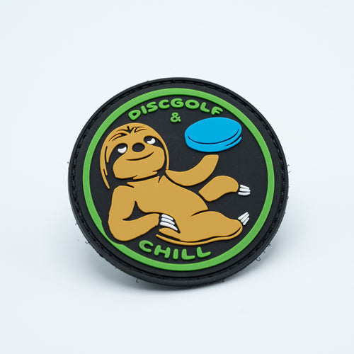 Sloth, Disc Golf & Chill PVC Patch - Hook And Loop