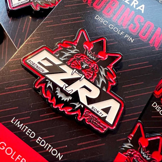 Ezra Robinson Pin - Metal Backer Disc Golf Pins