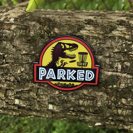 T-Rex Parked Pin - Locking Metal Backer Disc Golf Pins