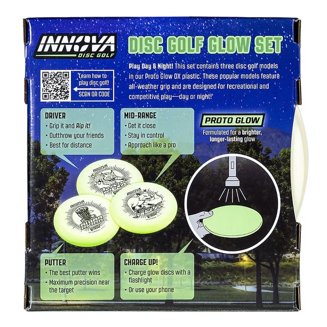 Proto Glow Disc Golf Starter Set - Aviar, Fox, Lynx Innova