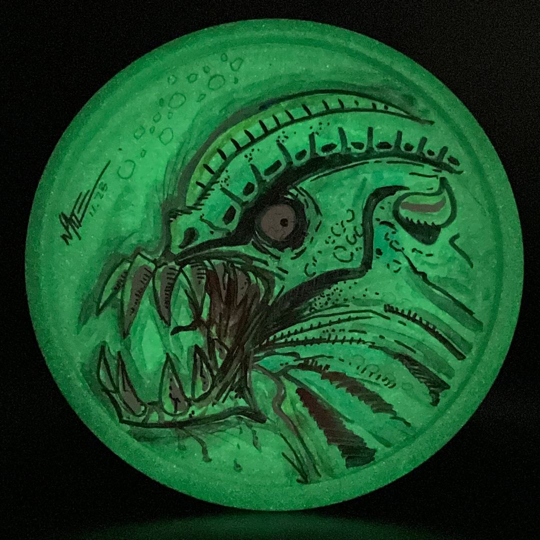 Glow D-Line P2 *Les White Stash* - "Zombie Gremlin" with Hand Painted Back Art! Discmania