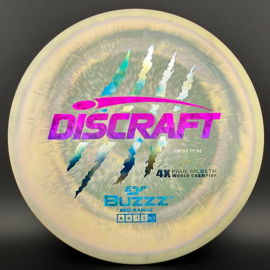 Swirly ESP Buzzz First Run - Paul McBeth 4x Claws - Shatterberry Discraft