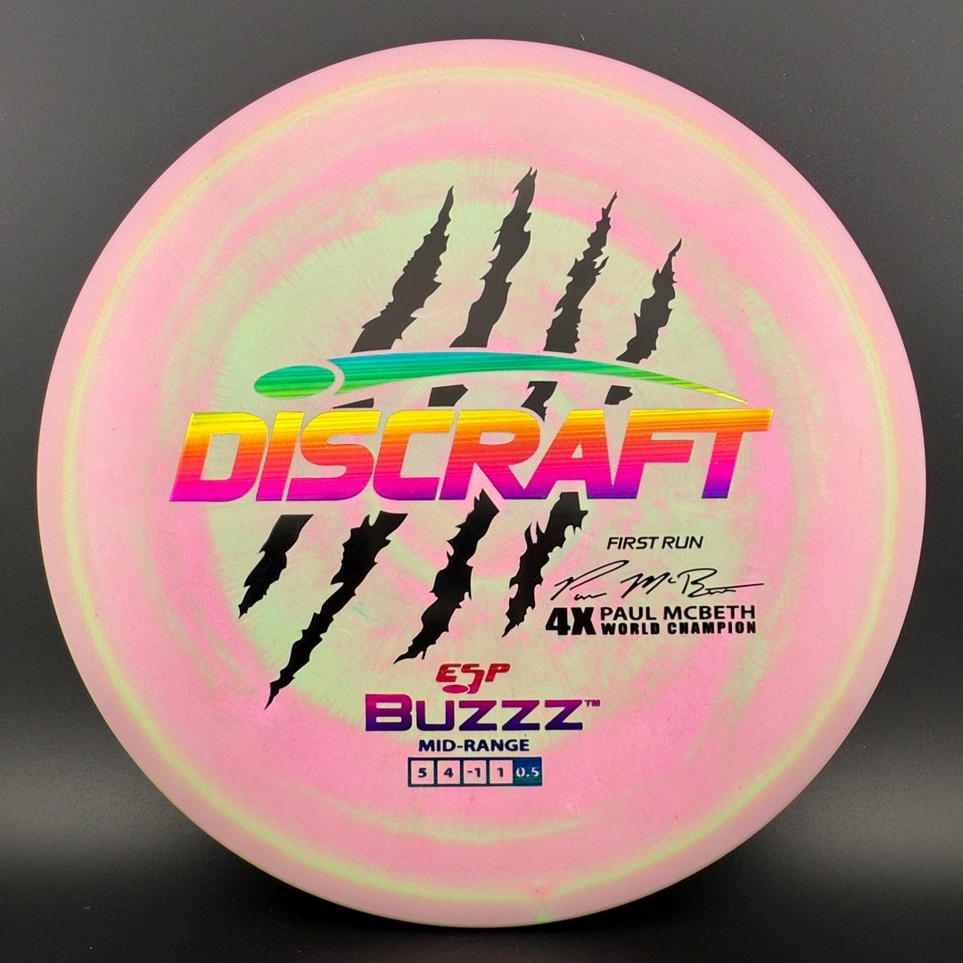 Swirly ESP Buzzz First Run - Paul McBeth 4x Claws - Pink Mint Discraft