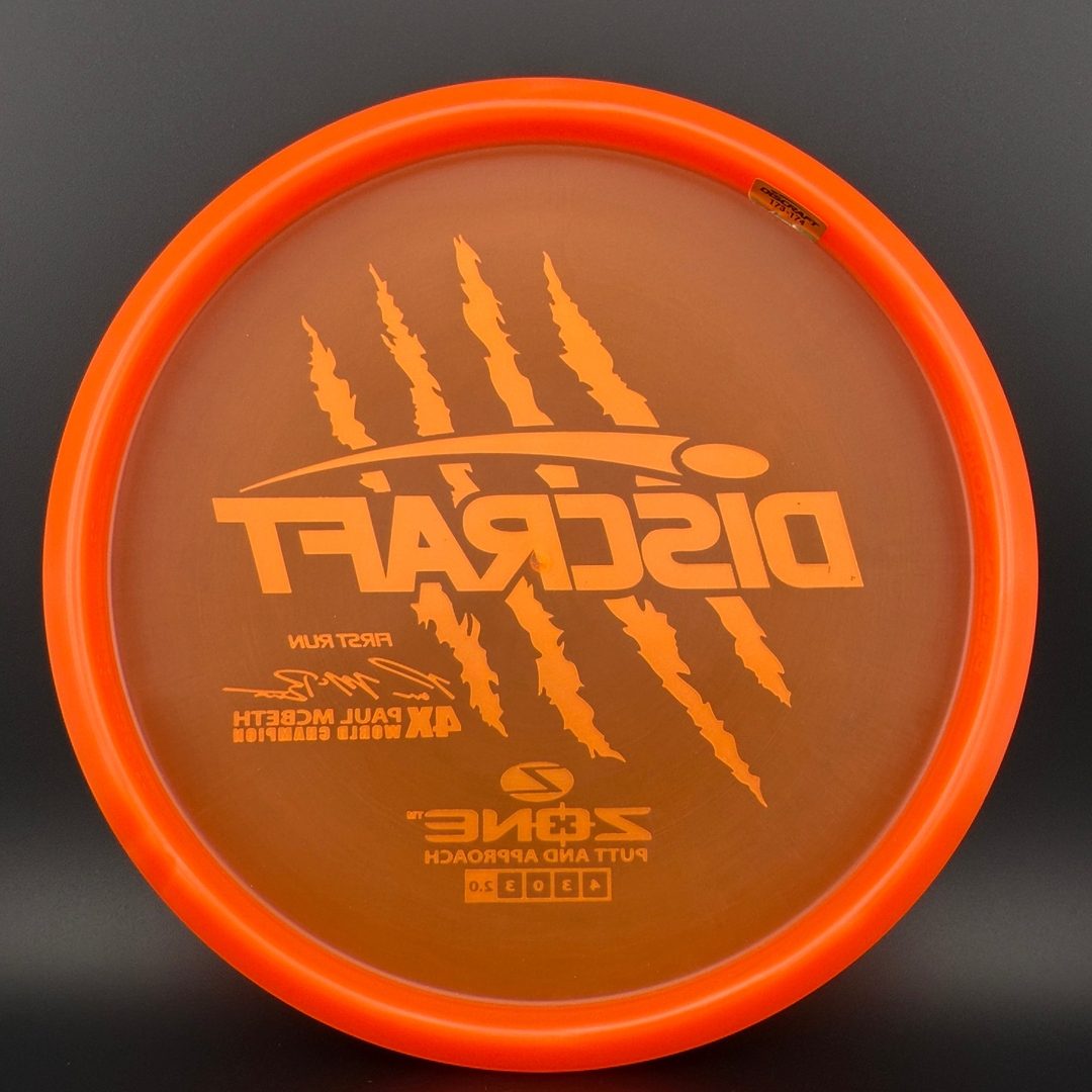 Z Zone First Run - Paul McBeth 4X Claws - Orange Wonderbread Discraft