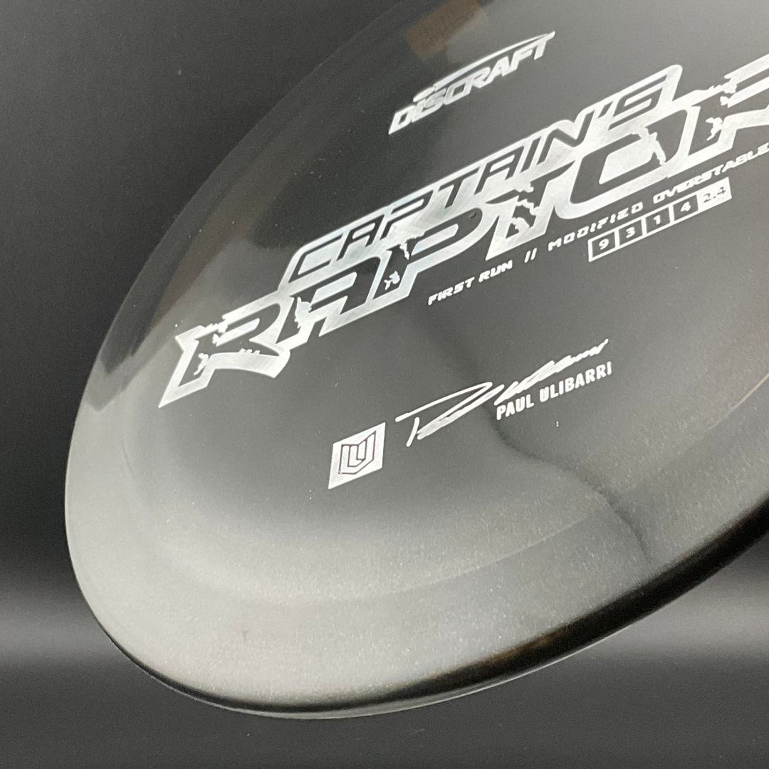 Captain's Raptor - First Run - Paul Ulibarri Signature Series - Metallic Iced Black Discraft