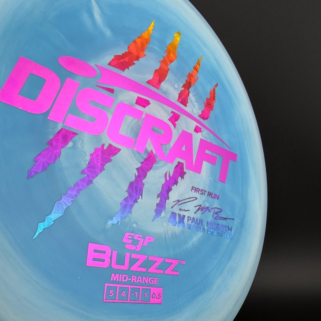 Swirly ESP Buzzz First Run - Paul McBeth 4x Claws - Blue Discraft