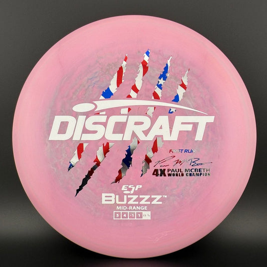 Swirly ESP Buzzz (First Run) - Paul McBeth 4x Claws - Pink Flag