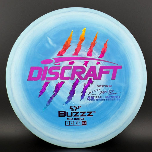 Swirly ESP Buzzz First Run - Paul McBeth 4x Claws - Blue Discraft