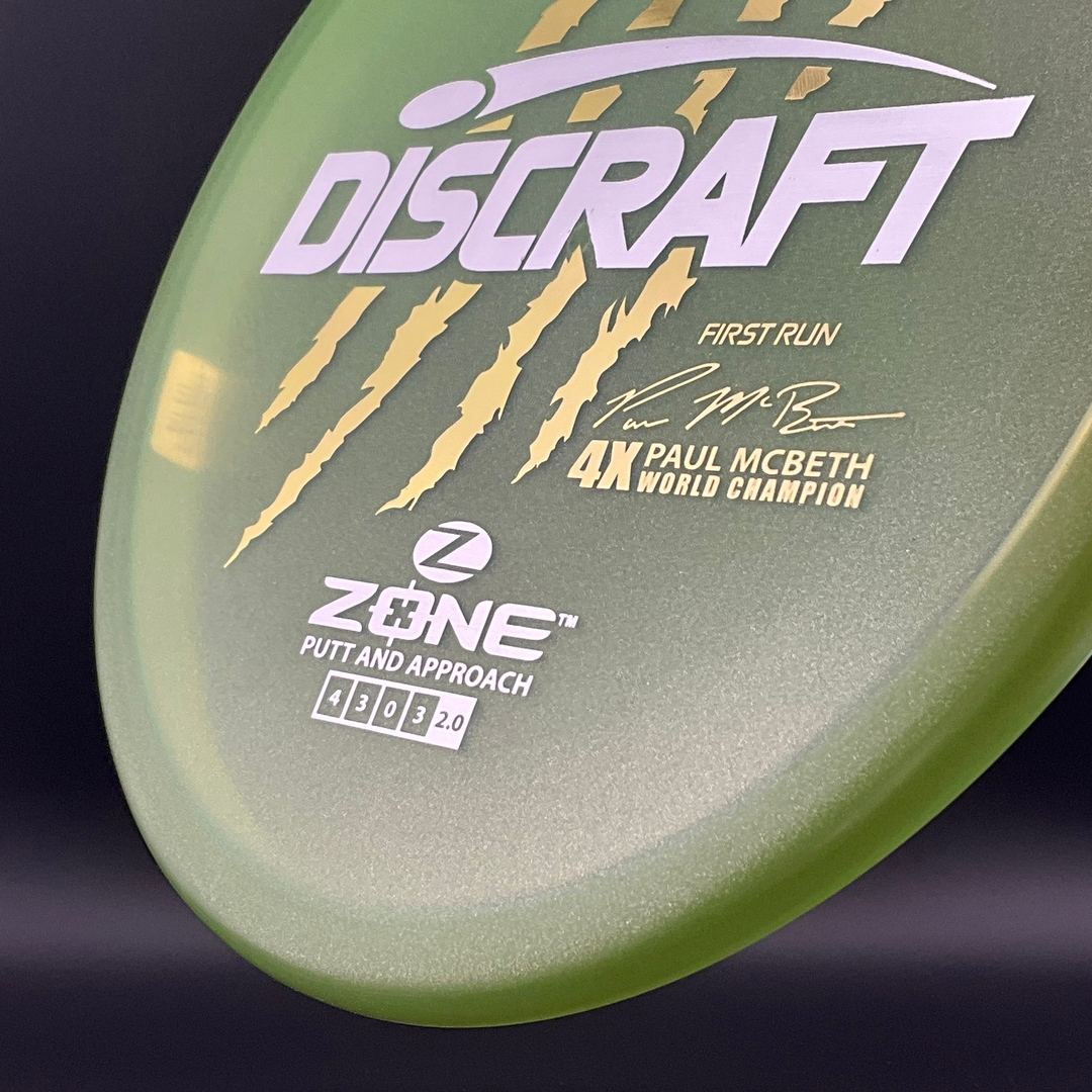 Z Zone First Run - Paul McBeth 4X Claws World Champion - Metallic Avocado Discraft