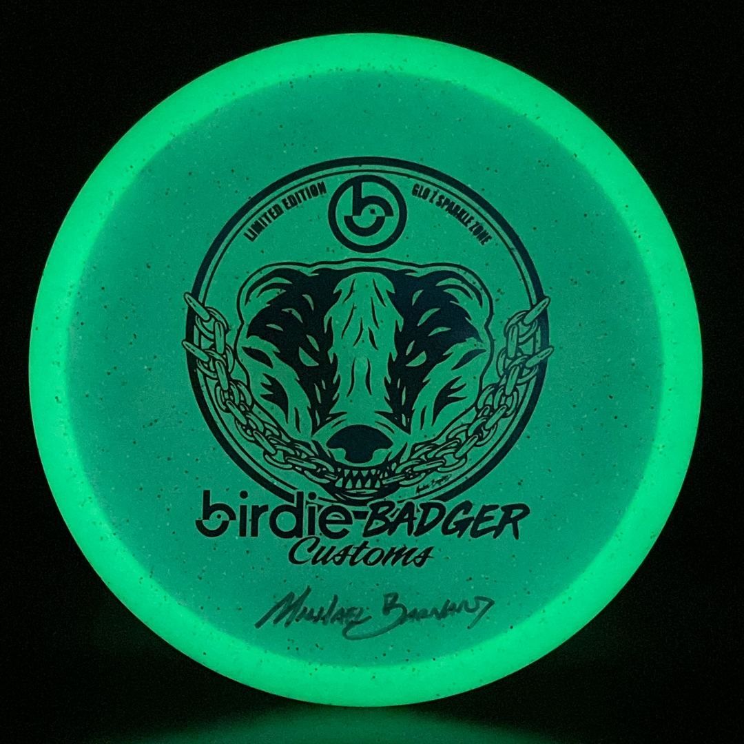 GLO Z Sparkle Zone *Signed* - 2021 Birdie Badger Customs Limited Edition Discraft