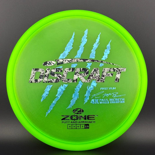 Z Zone First Run - Paul McBeth 4X Claws World Champion - Neon Lime - Used Discraft