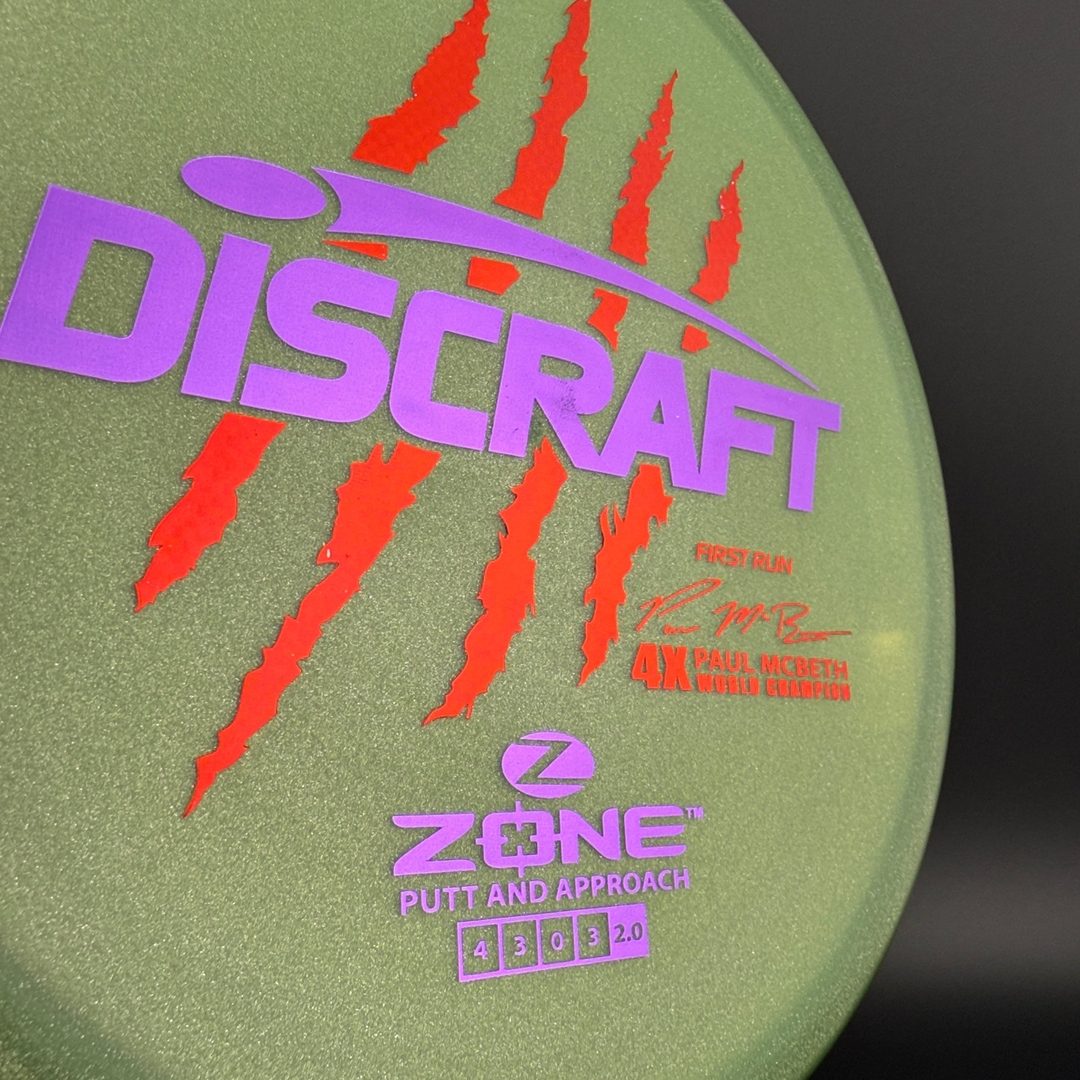 Z Zone First Run - Paul McBeth 4X Claws - Glitter Bomb! Discraft