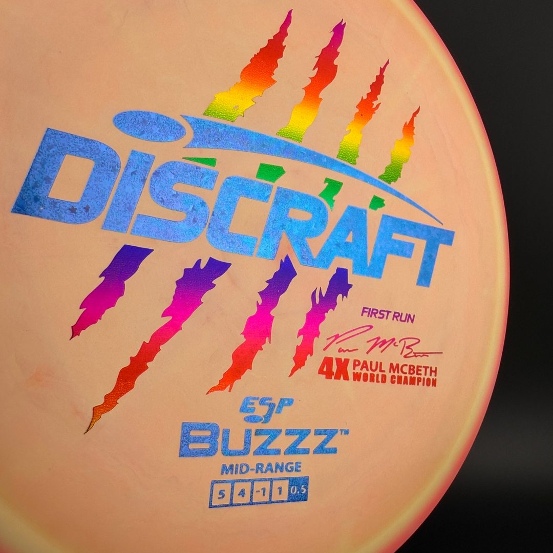 Swirly ESP Buzzz First Run - Paul McBeth 4x Claws - Pink Halo Discraft
