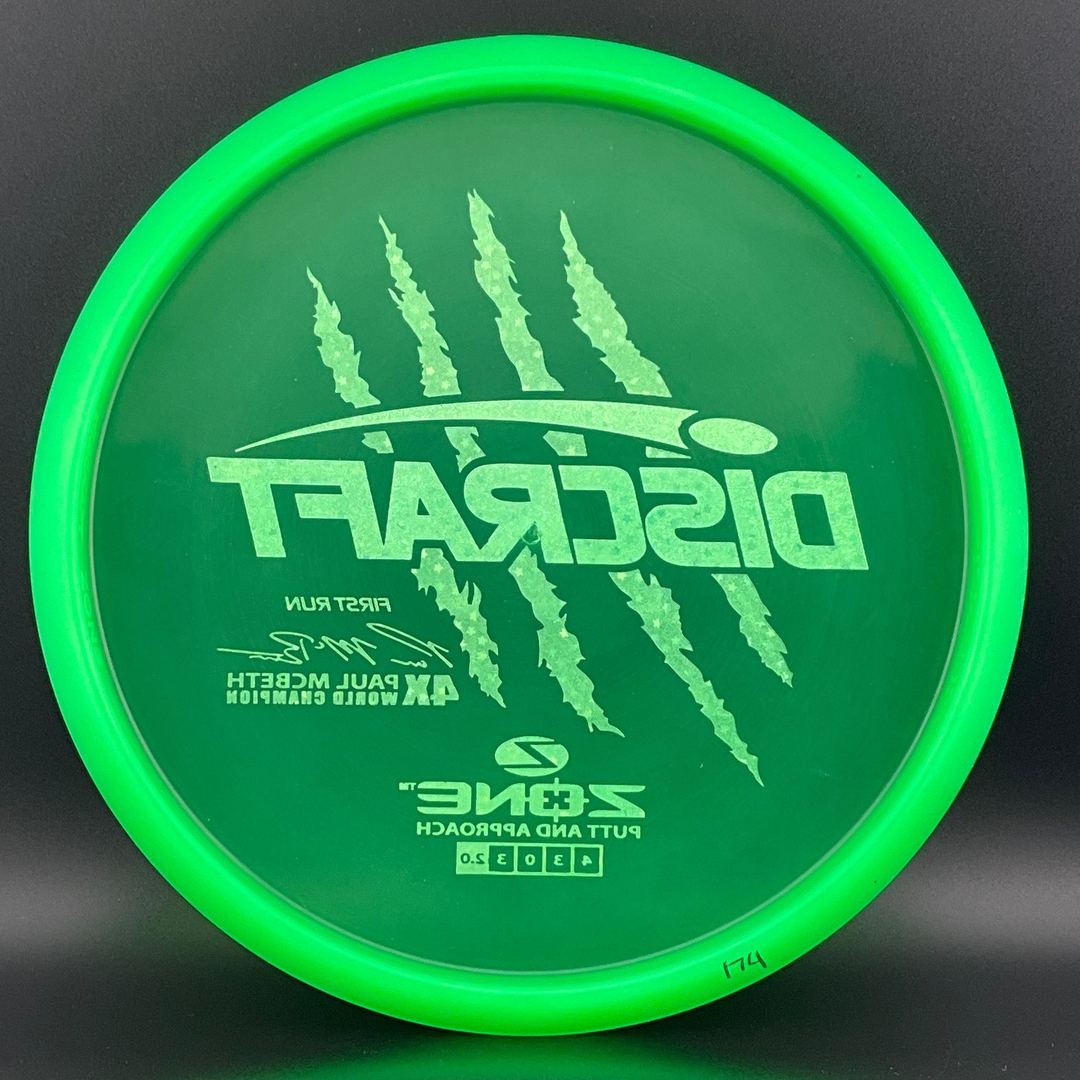 Z Zone First Run - Paul McBeth 4X Claws World Champion - Neon Green Discraft