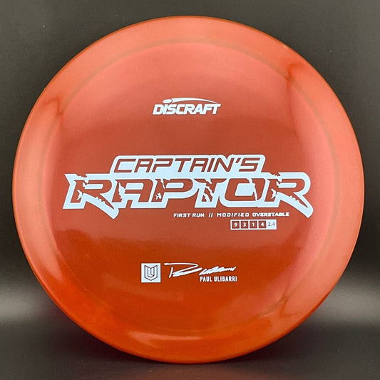 Captain's Raptor - First Run - Paul Ulibarri Signature Series - Metallic Iced Ruby Colorshift Discraft