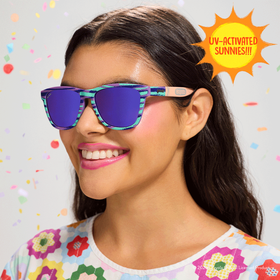 "Pool Party" UV Activated Crayola OG Polarized Sunglasses Goodr