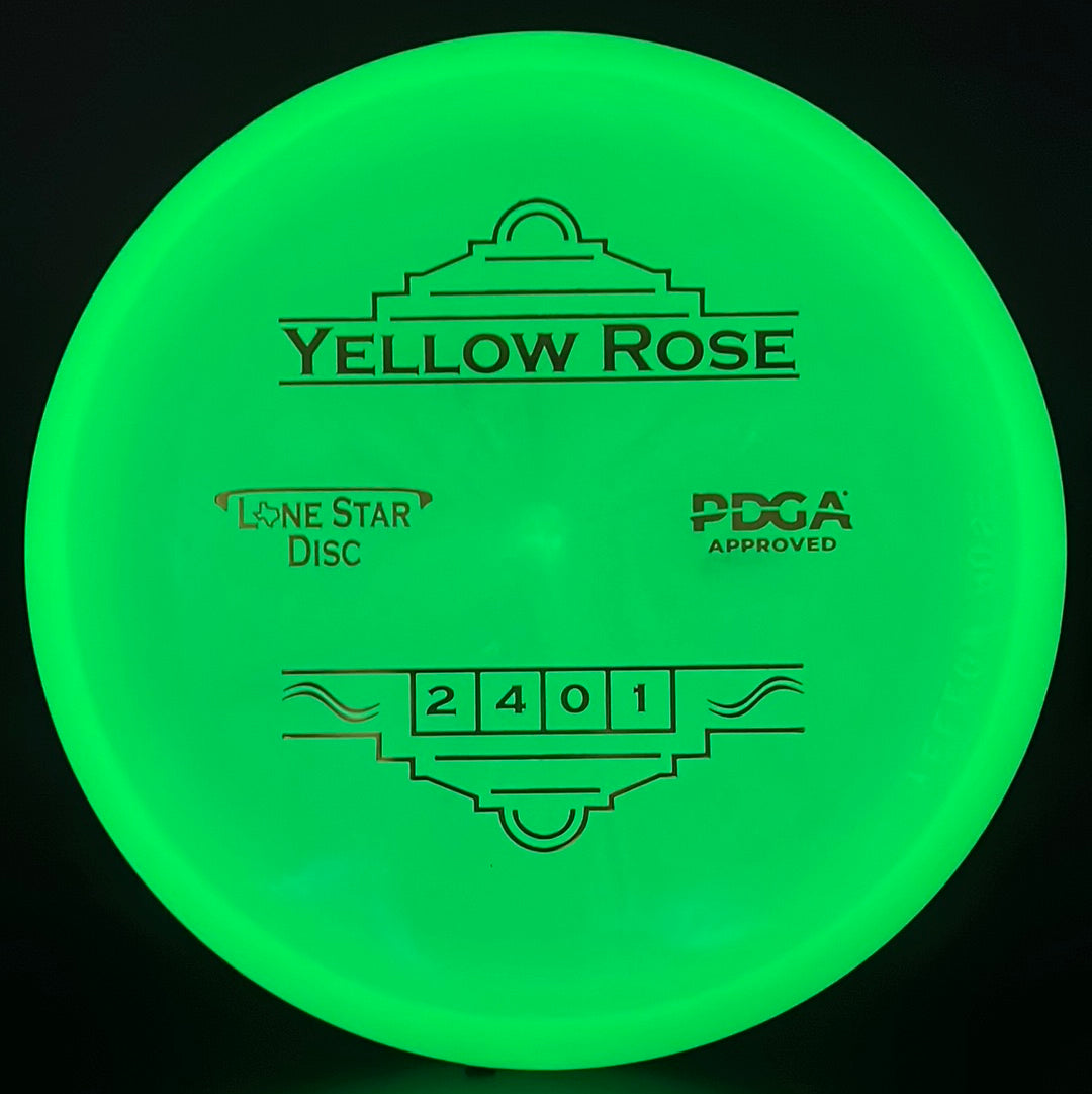 Alpha Glow Yellow Rose - First Run Lone Star Discs