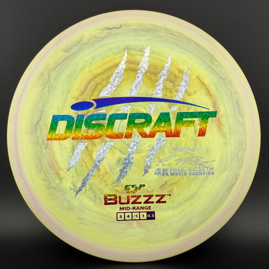 Swirly ESP Buzzz First Run - Paul McBeth 4x Claws - Rainbow Stars Discraft