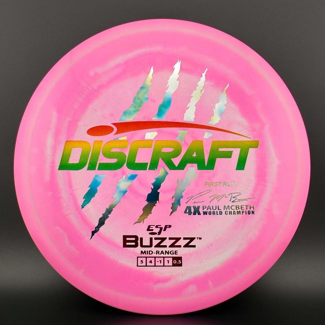 Swirly ESP Buzzz (First Run) - Paul McBeth 4x Claws - Pink Rainbow