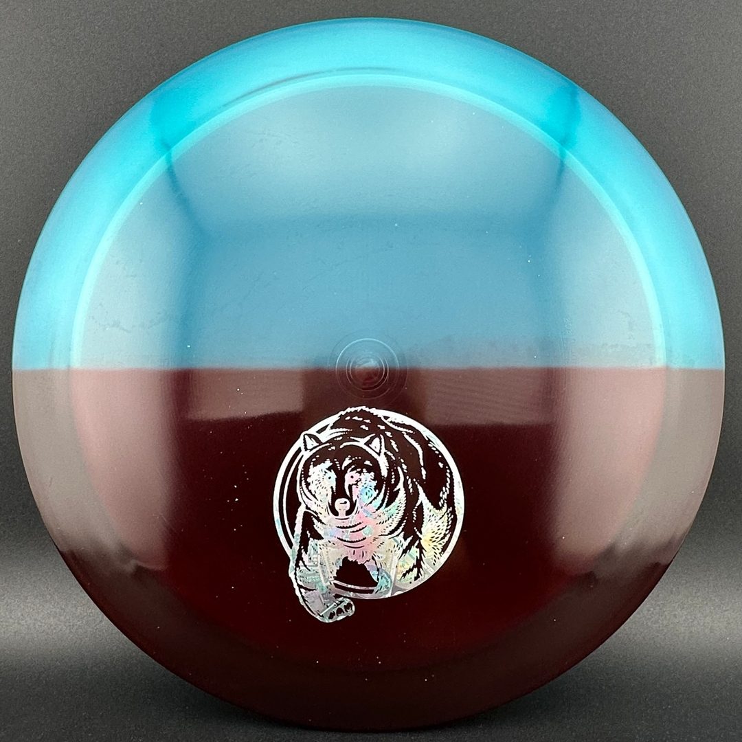 VIP Bear - Red Split Dye Bear Corner Stamp Westside Discs