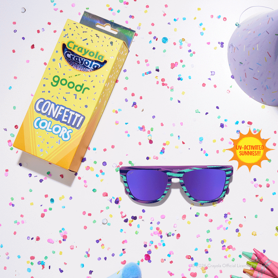 "Pool Party" UV Activated Crayola OG Polarized Sunglasses Goodr