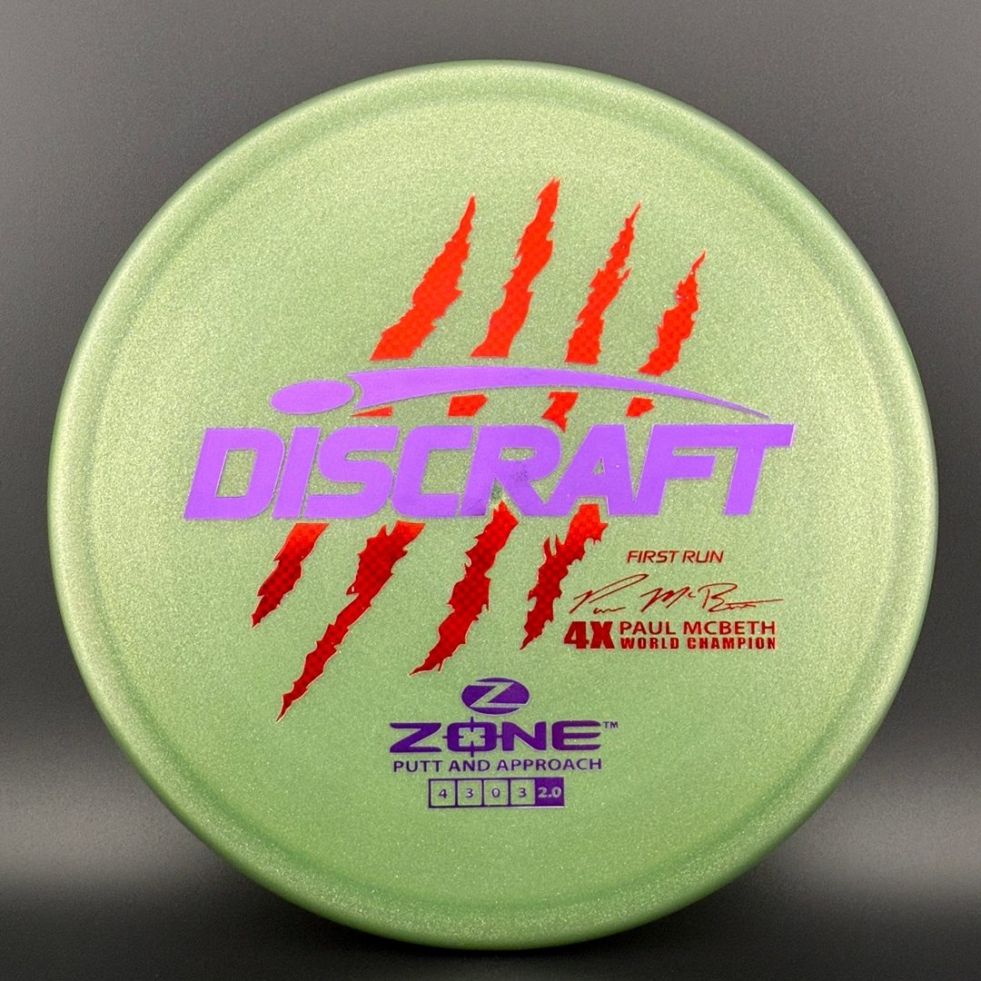 Z Zone First Run - Paul McBeth 4X Claws - Glitter Bomb! Discraft