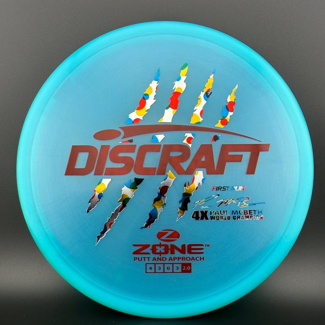 Z Zone First Run - Paul McBeth 4X Claws - Aqua Wonderbread Discraft