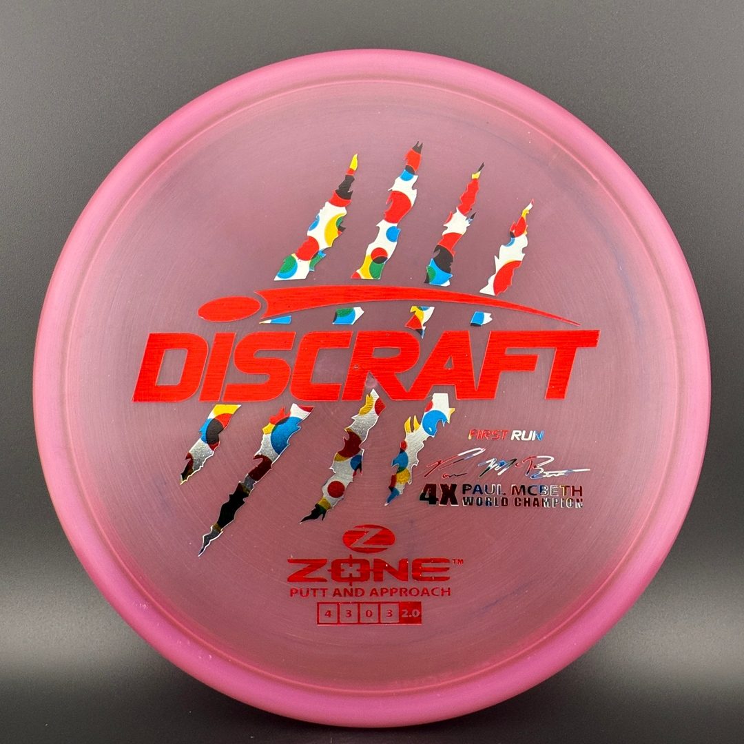 Z Zone First Run - Paul McBeth 4X Claws - Grape Wonderbread Discraft