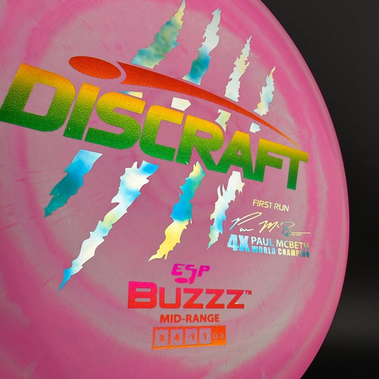 Swirly ESP Buzzz (First Run) - Paul McBeth 4x Claws - Pink Rainbow