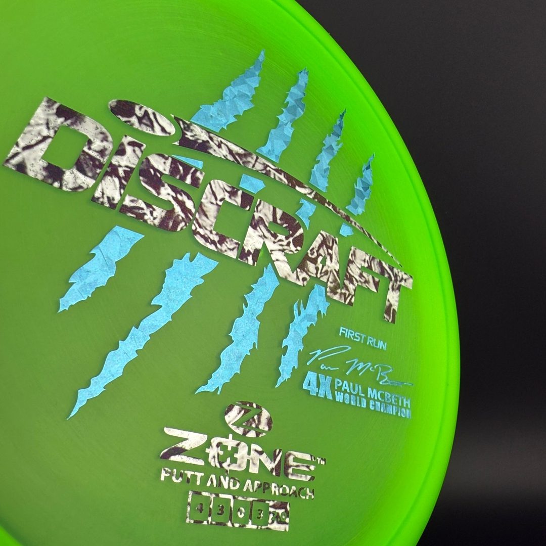 Z Zone First Run - Paul McBeth 4X Claws World Champion - Neon Lime - Used Discraft