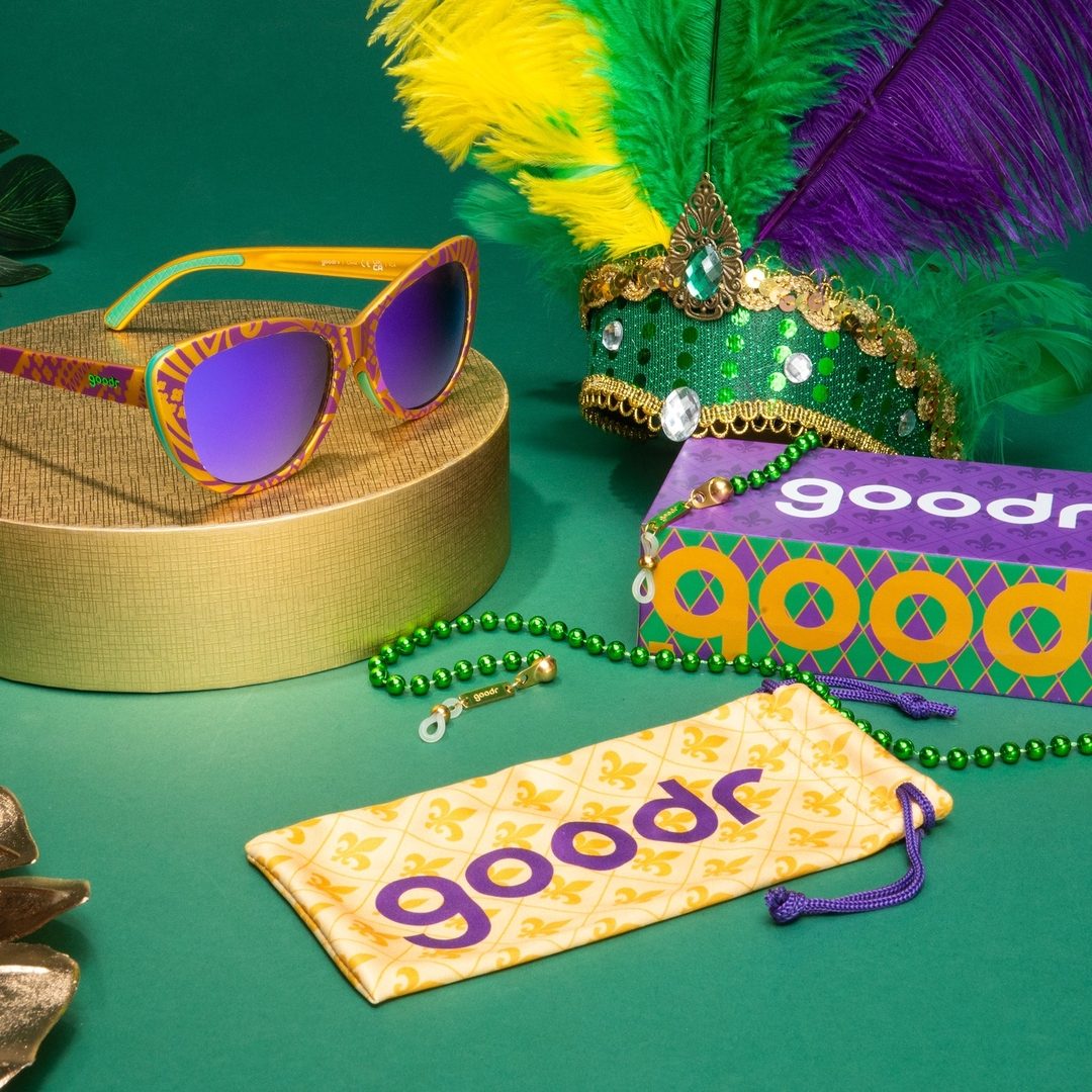 "Don't Ask How I Got These" Mardi Gras Glam G Polarized Sunglasses Goodr