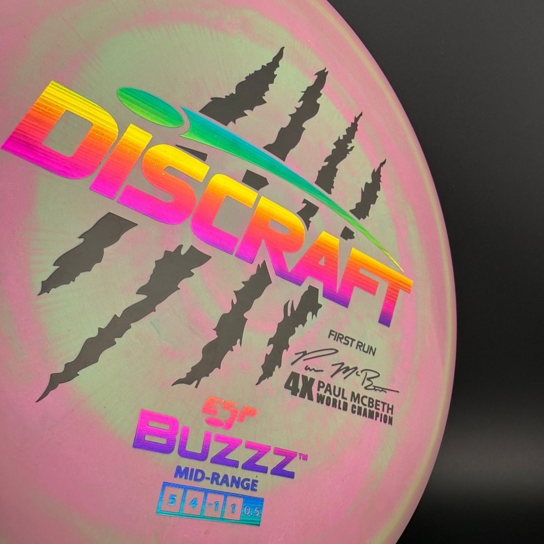 Swirly ESP Buzzz First Run - Paul McBeth 4x Claws - Pink Mint Discraft