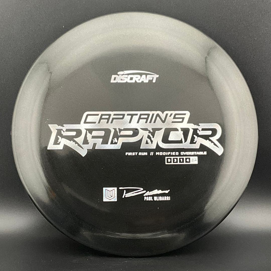 Captain's Raptor - First Run - Paul Ulibarri Signature Series - Metallic Iced Black Discraft