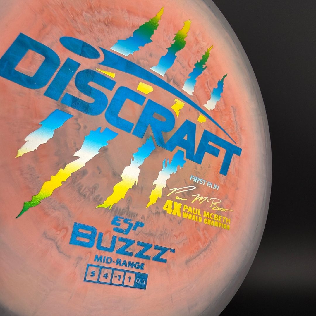 Swirly ESP Buzzz (First Run) - Paul McBeth 4x Claws - Salmon Gray