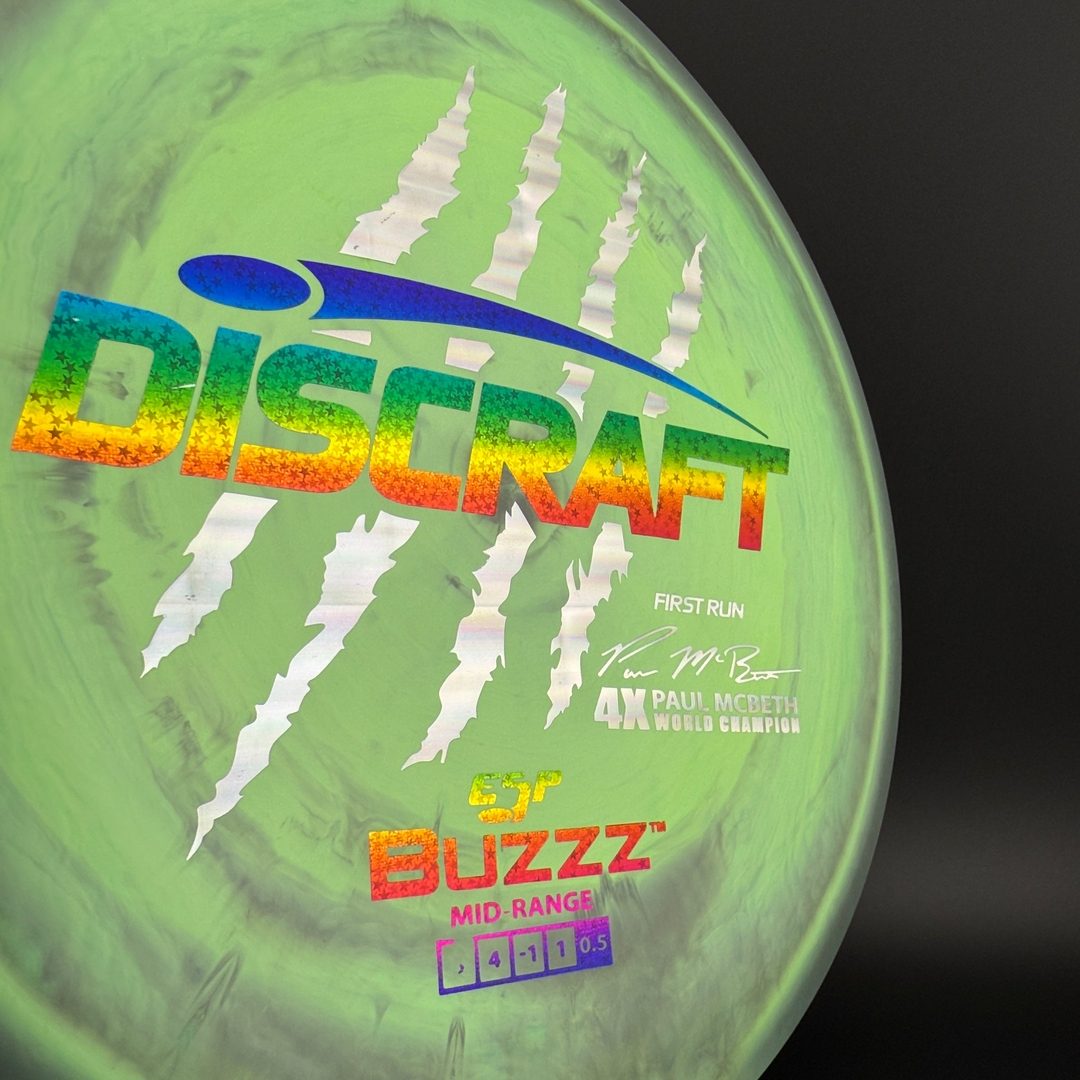 Swirly ESP Buzzz First Run - Paul McBeth 4x Claws - Acid Smoke Discraft