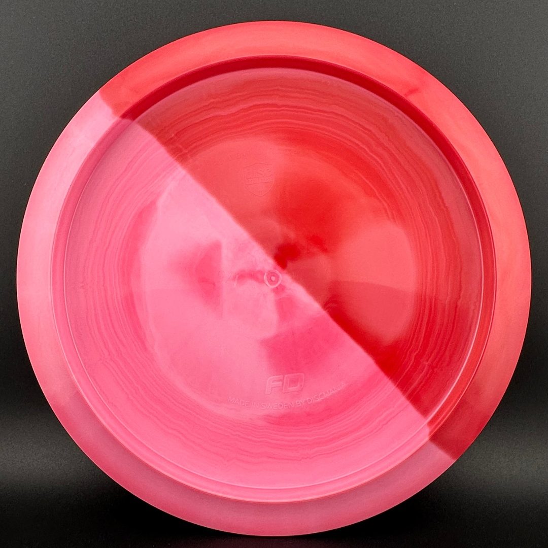 Swirly S-line FD - Red Split Dye - Discmania Tattoo stamp Discmania