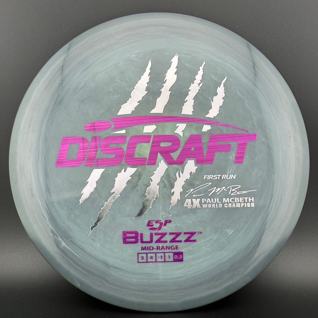 Swirly ESP Buzzz First Run - Paul McBeth 4x Claws - Swirly Smoke Discraft