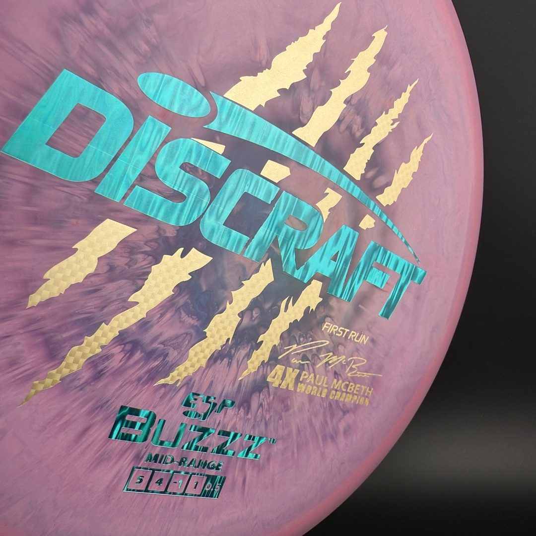 Swirly ESP Buzzz First Run - Paul McBeth 4x Claws - Pink Smoke Discraft