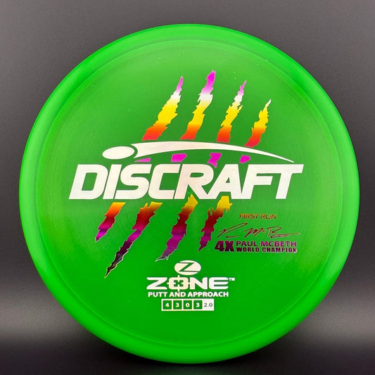 Z Zone First Run - Paul McBeth 4X Claws World Champ - Neon Green Discraft