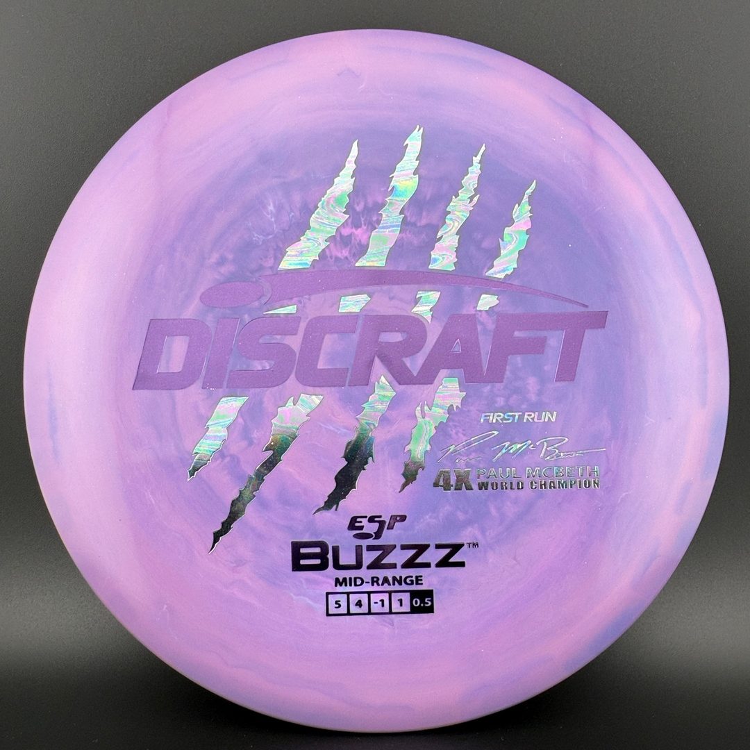 Swirly ESP Buzzz First Run - Paul McBeth 4x Claws - Grape Discraft