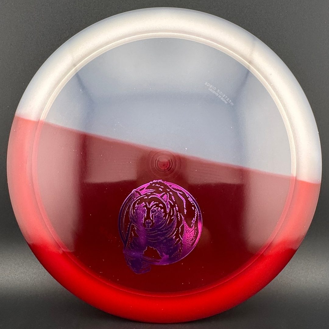 VIP Bear - Red Split Dye Bear Corner Stamp Westside Discs