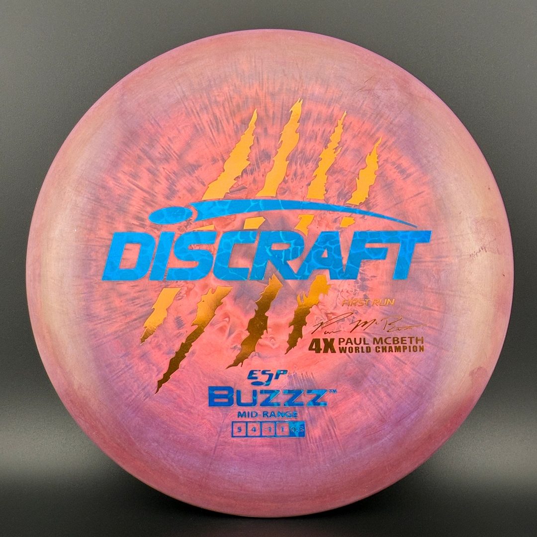 Swirly ESP Buzzz First Run - Paul McBeth 4x Claws - Purple *Bleed Risk Discraft