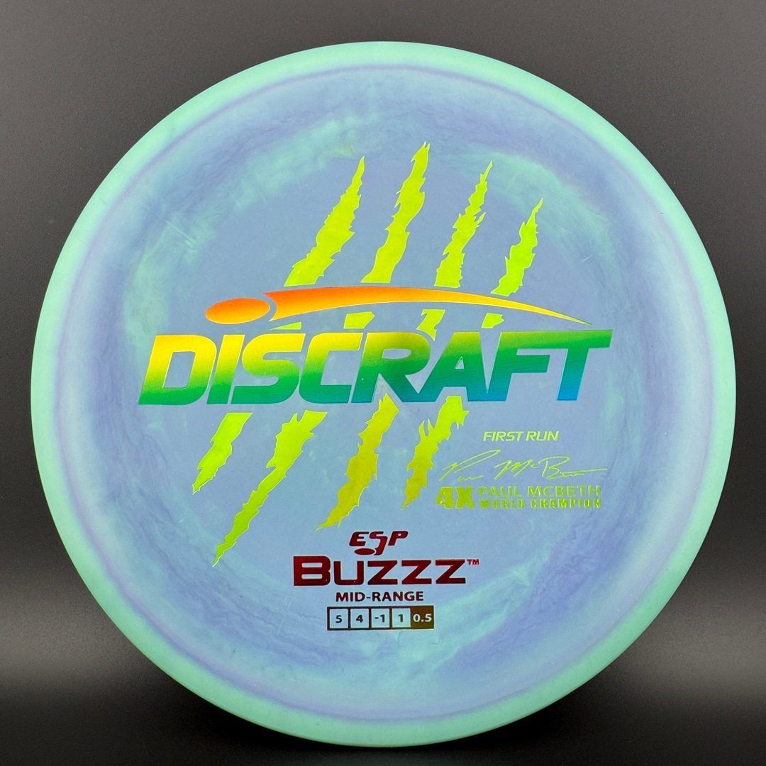 Swirly ESP Buzzz First Run - Paul McBeth 4x Claws - Blurple Teal Discraft