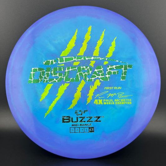 Swirly ESP Buzzz First Run - Paul McBeth 4x Claws - Turquoise Discraft