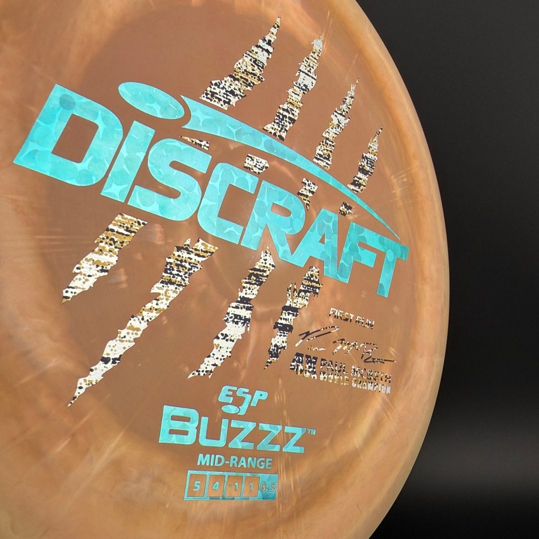 Swirly ESP Buzzz First Run - Paul McBeth 4x Claws - Khaki Discraft