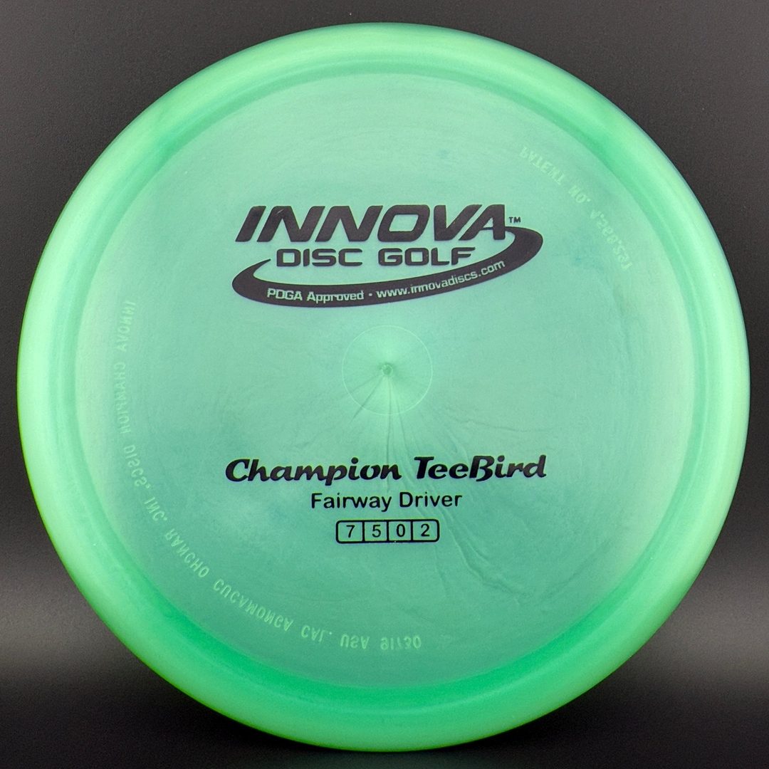 Champion Teebird - Patent Numbers - Flat, Gummy & Lightweight Innova